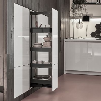 КОМПЛЕКТ ПВ Юбокс, Диспенса 90° 300 мм, H 1200-1600, Арена ПЬЮР, 3 полки + 1 Юбокс, цвет АНТРАЦИТ